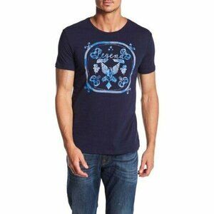 WILLIAM RAST Men's "Legendary Bandana" Blue Graphic Short-Sleeve Shirt Small